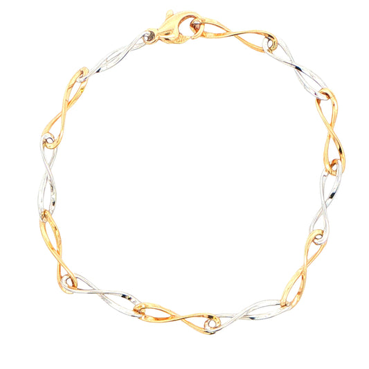 Yellow and White Gold Figure of 8 Style Bracelet Gardiner Brothers