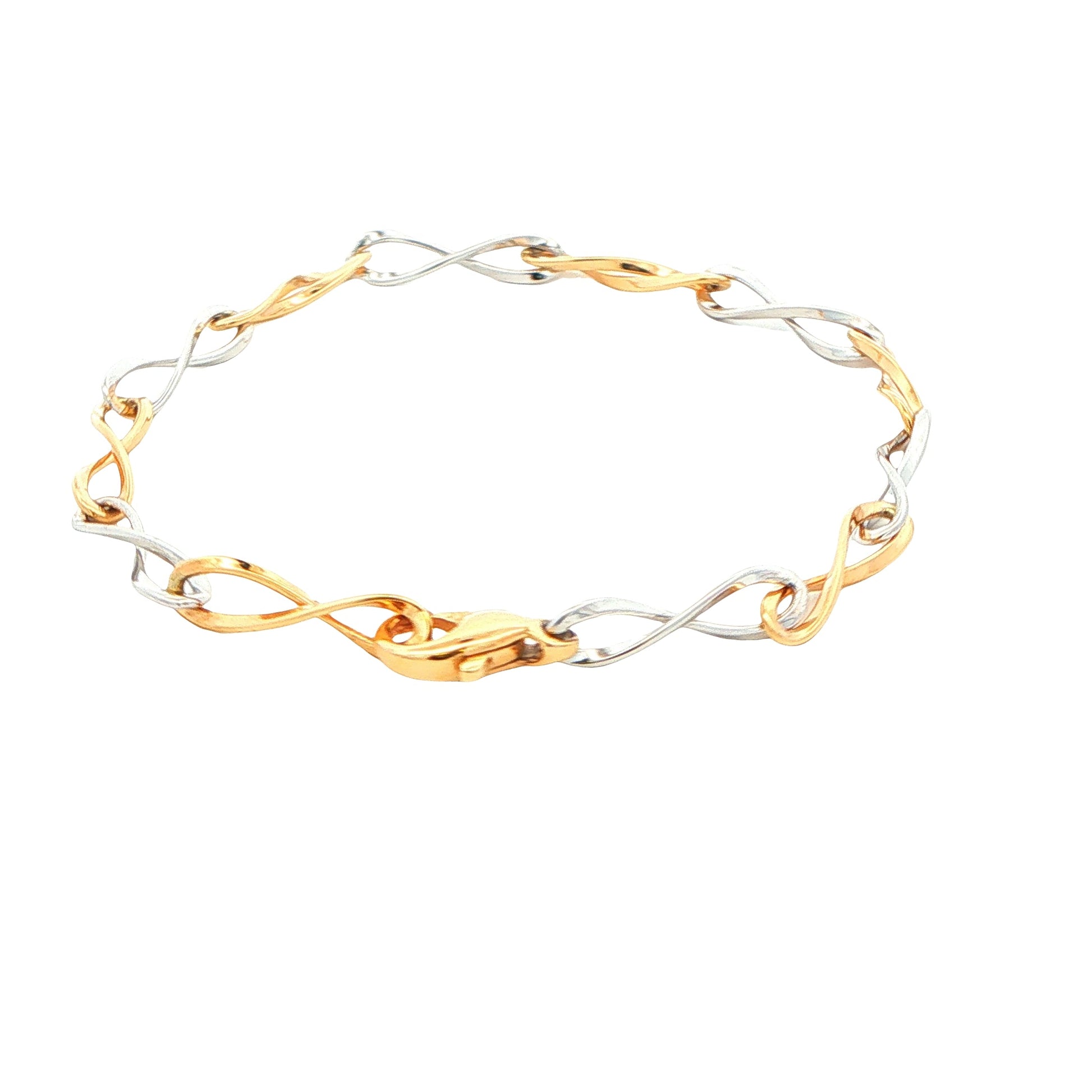 Yellow and White Gold Figure of 8 Style Bracelet Gardiner Brothers