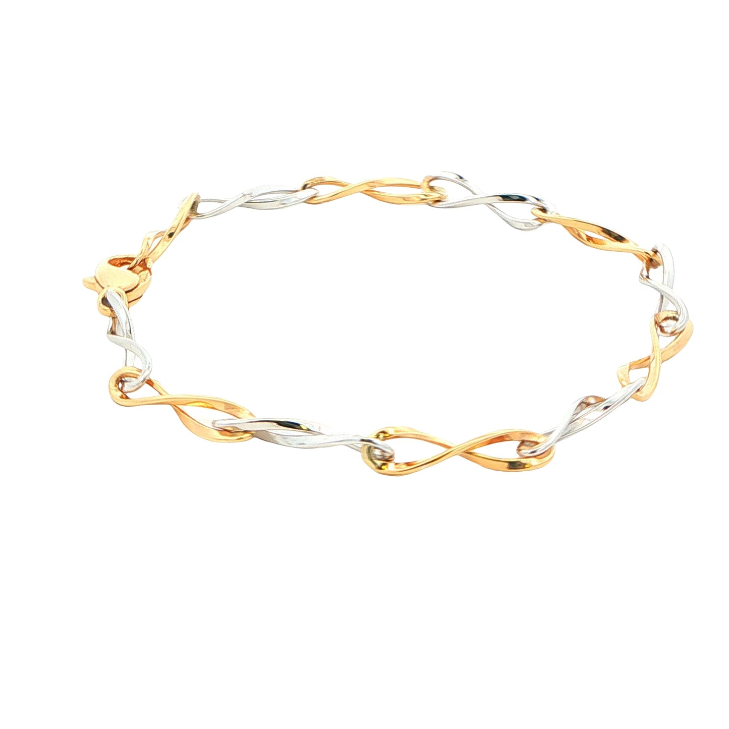 Yellow and White Gold Figure of 8 Style Bracelet Gardiner Brothers
