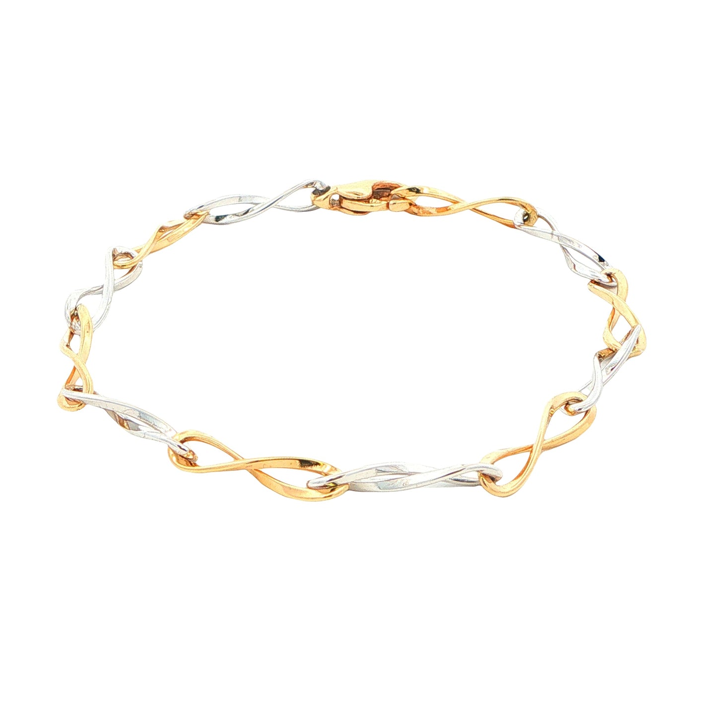Yellow and White Gold Figure of 8 Style Bracelet Gardiner Brothers