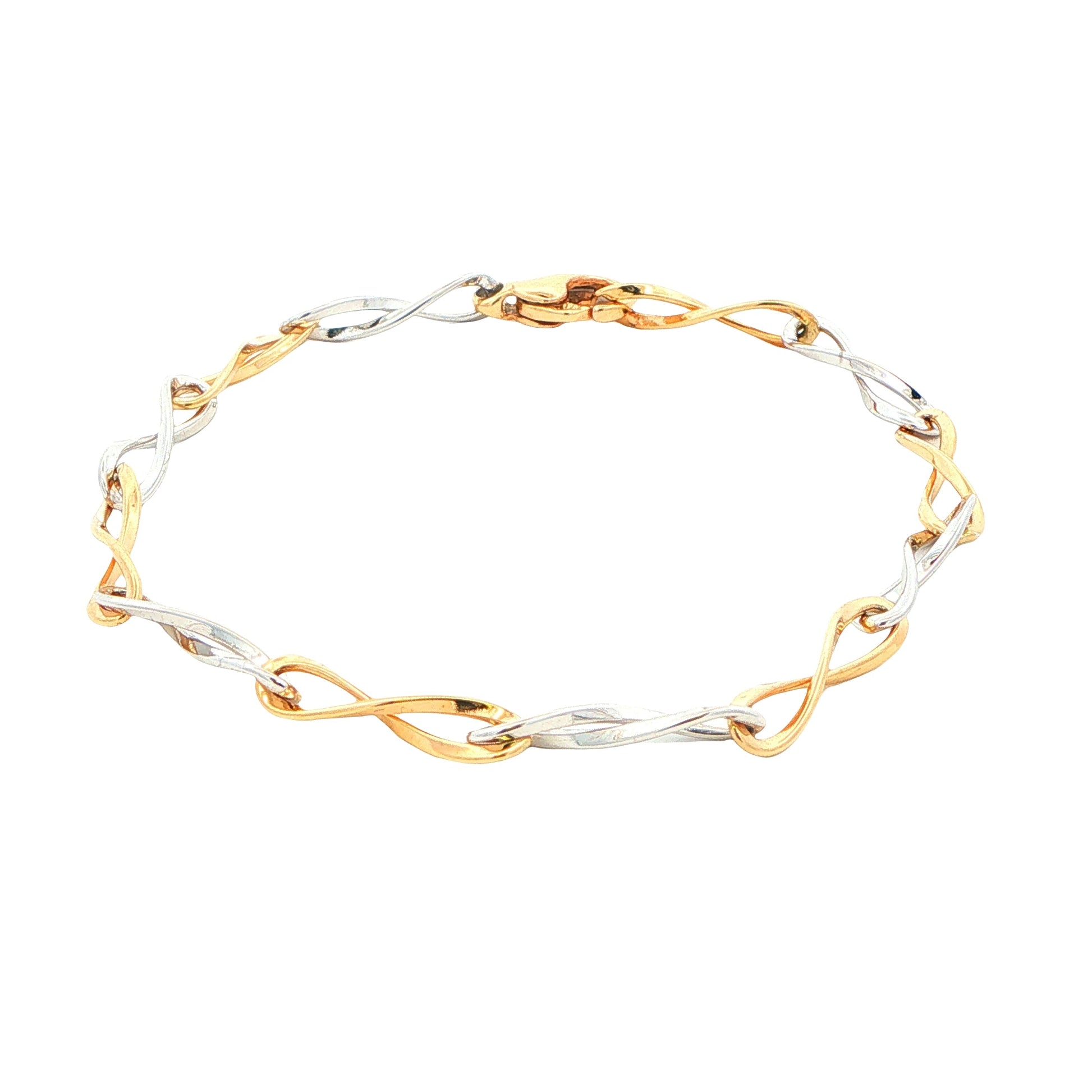Yellow and White Gold Figure of 8 Style Bracelet Gardiner Brothers