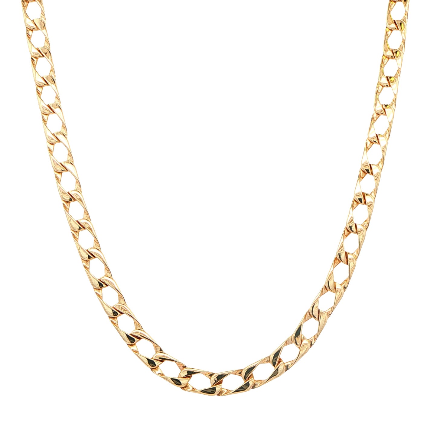 Yellow Gold Square Curb Link Necklet Gardiner Brothers
