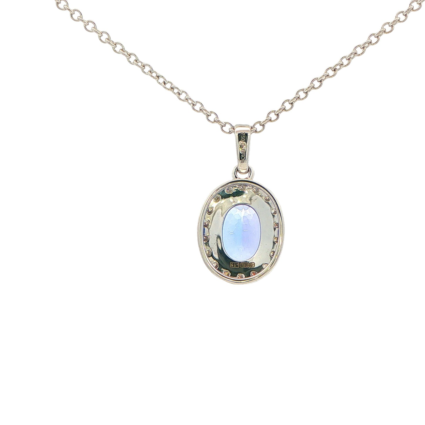 Tanzanite and diamond Halo Style Pendant Gardiner Brothers