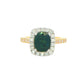 Cushion Shaped Teal Sapphire and Diamond Halo Style Ring Gardiner Brothers