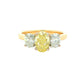 Yellow Gold Oval Shaped Yellow diamond 3 Stone ring - 2.01cts Gardiner Brothers