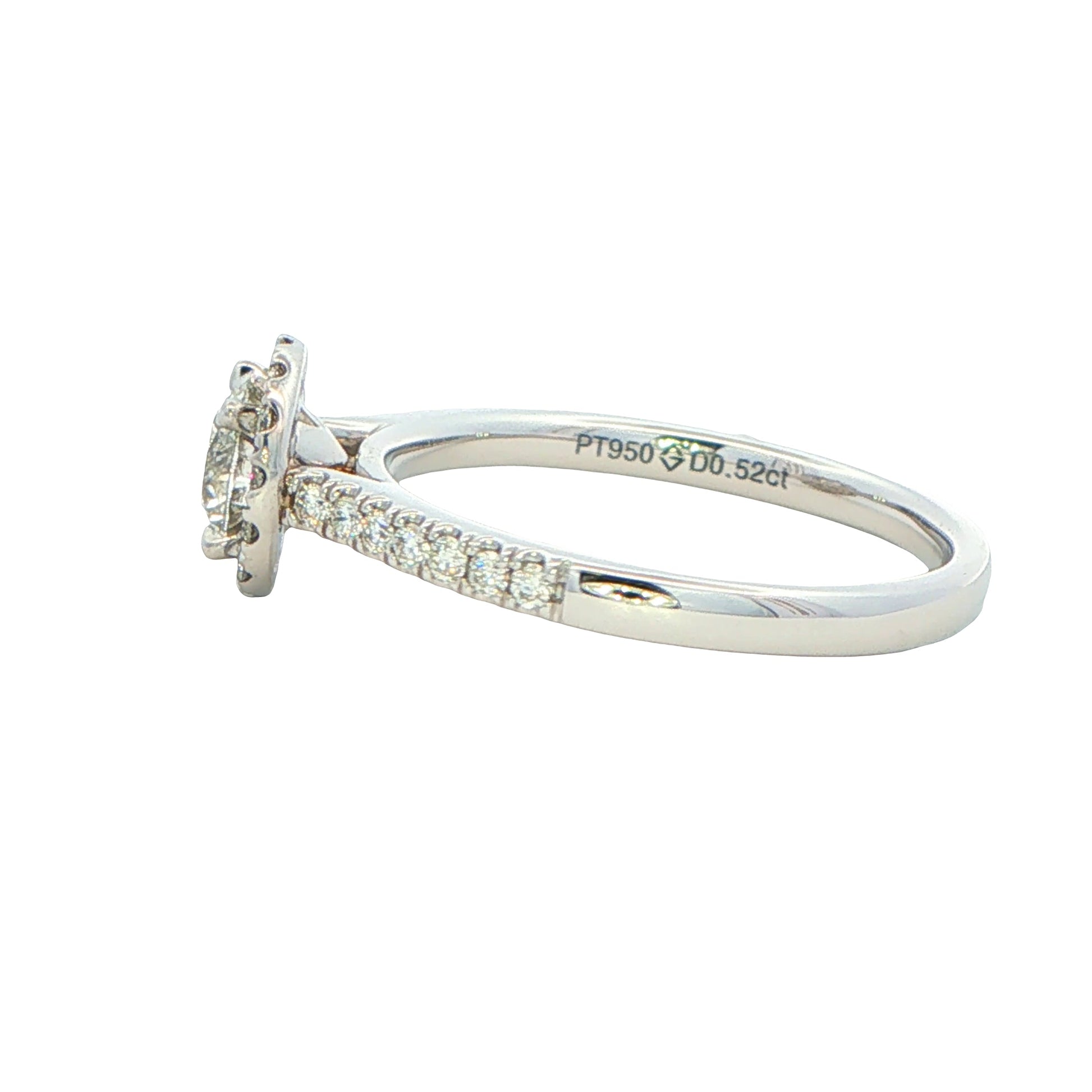 PLATINUM AURORA CUT DIAMOND HALO STYLE RING - 0.82CTS Gardiner Brothers
