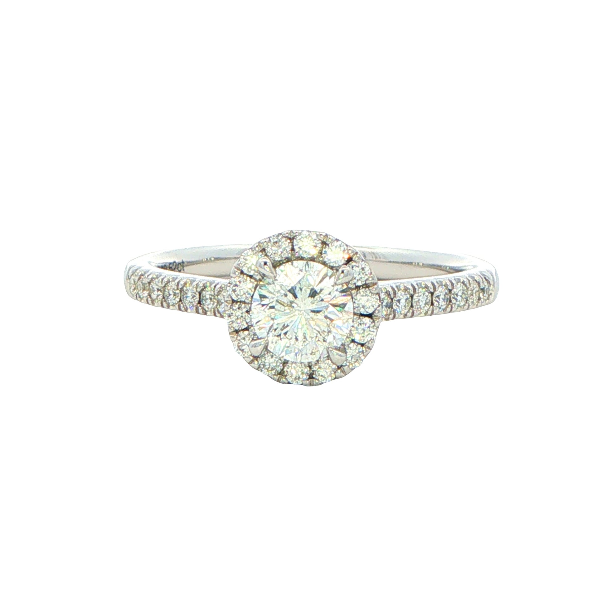 PLATINUM AURORA CUT DIAMOND HALO STYLE RING - 0.82CTS Gardiner Brothers