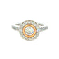 Platinum and Rose Gold Aurora Diamond set in a Halo Style Ring - 1.00cts Gardiner Brothers