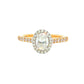 Yellow Gold Oval Shaped Aurora Diamond Halo Ring - 0.88cts Gardiner Brothers