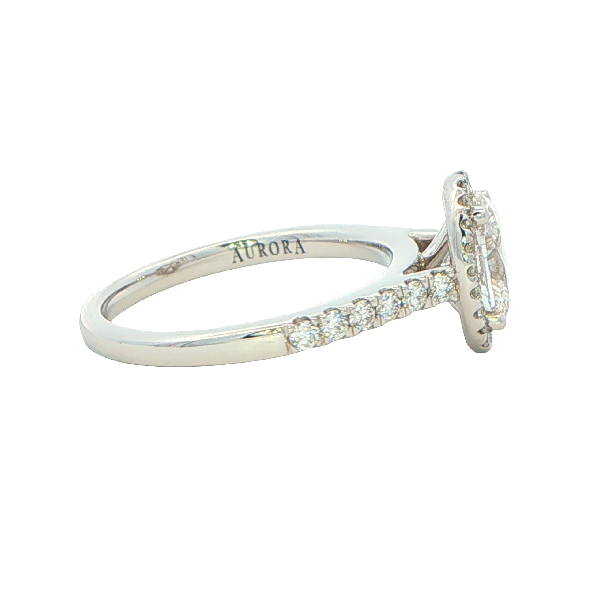 Platinum Aurora Oval Shaped Diamond Halo Ring - 1.27cts Gardiner Brothers