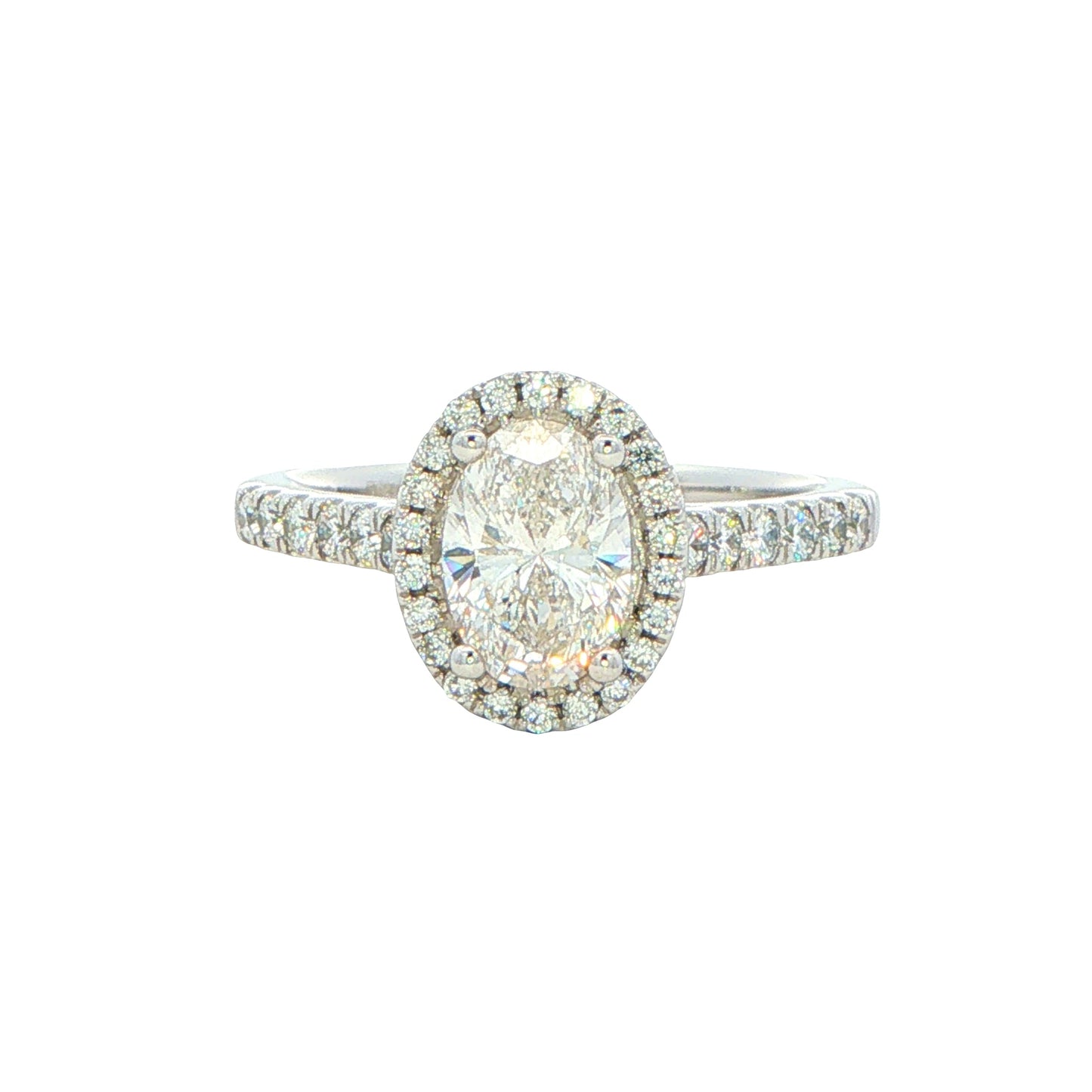 Platinum Aurora Oval Shaped Diamond Halo Ring - 1.27cts Gardiner Brothers