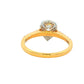 Yellow Gold Pear shaped Aurora cut diamond halo style ring - 0.89cts Gardiner Brothers
