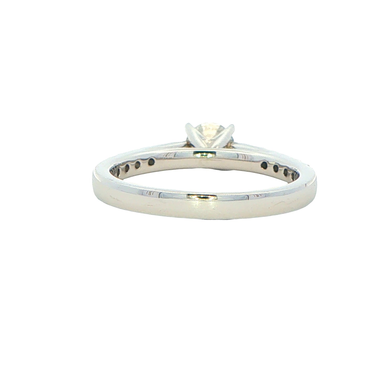 Platinum Aurora Cut Diamond Solitaire Ring With Diamond Set Shoulders - 0.70cts Gardiner Brothers
