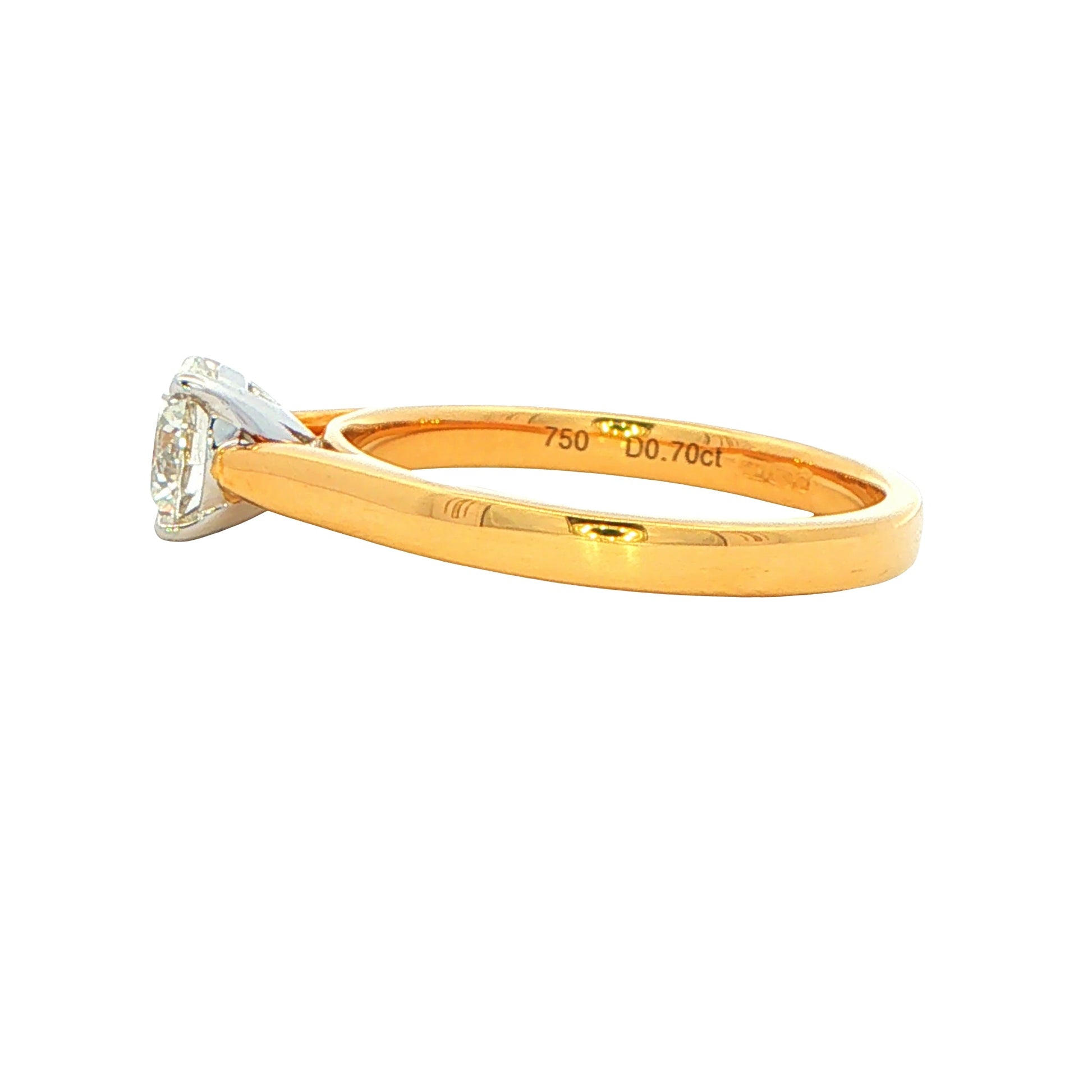 Yellow Gold Aurora Cut Diamond Solitaire Ring - 0.70cts Gardiner Brothers