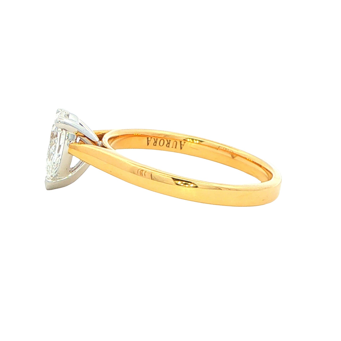 Yellow Gold Aurora Pear Shaped Diamond Solitaire Ring - 0.70cts Gardiner Brothers
