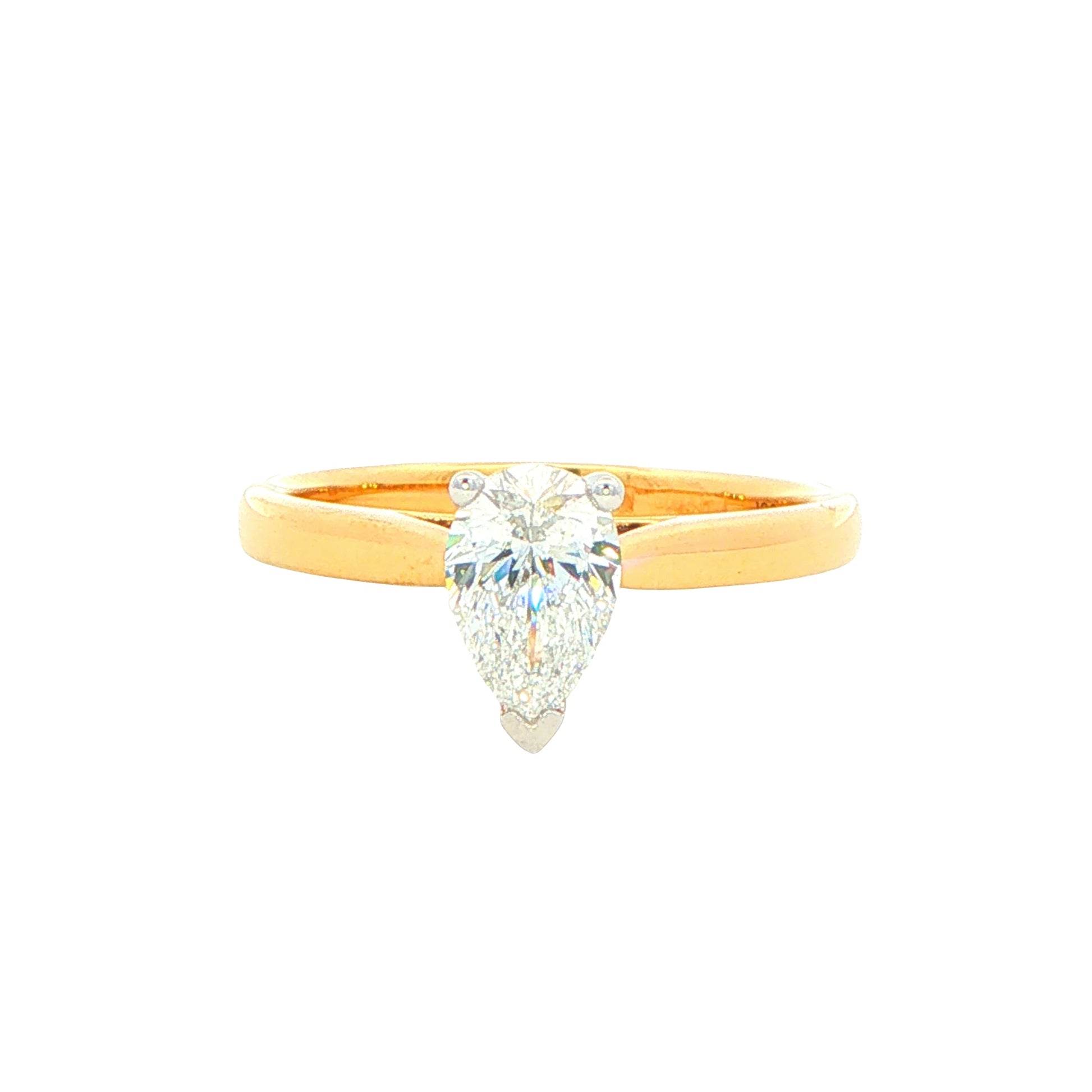 Yellow Gold Aurora Pear Shaped Diamond Solitaire Ring - 0.70cts Gardiner Brothers