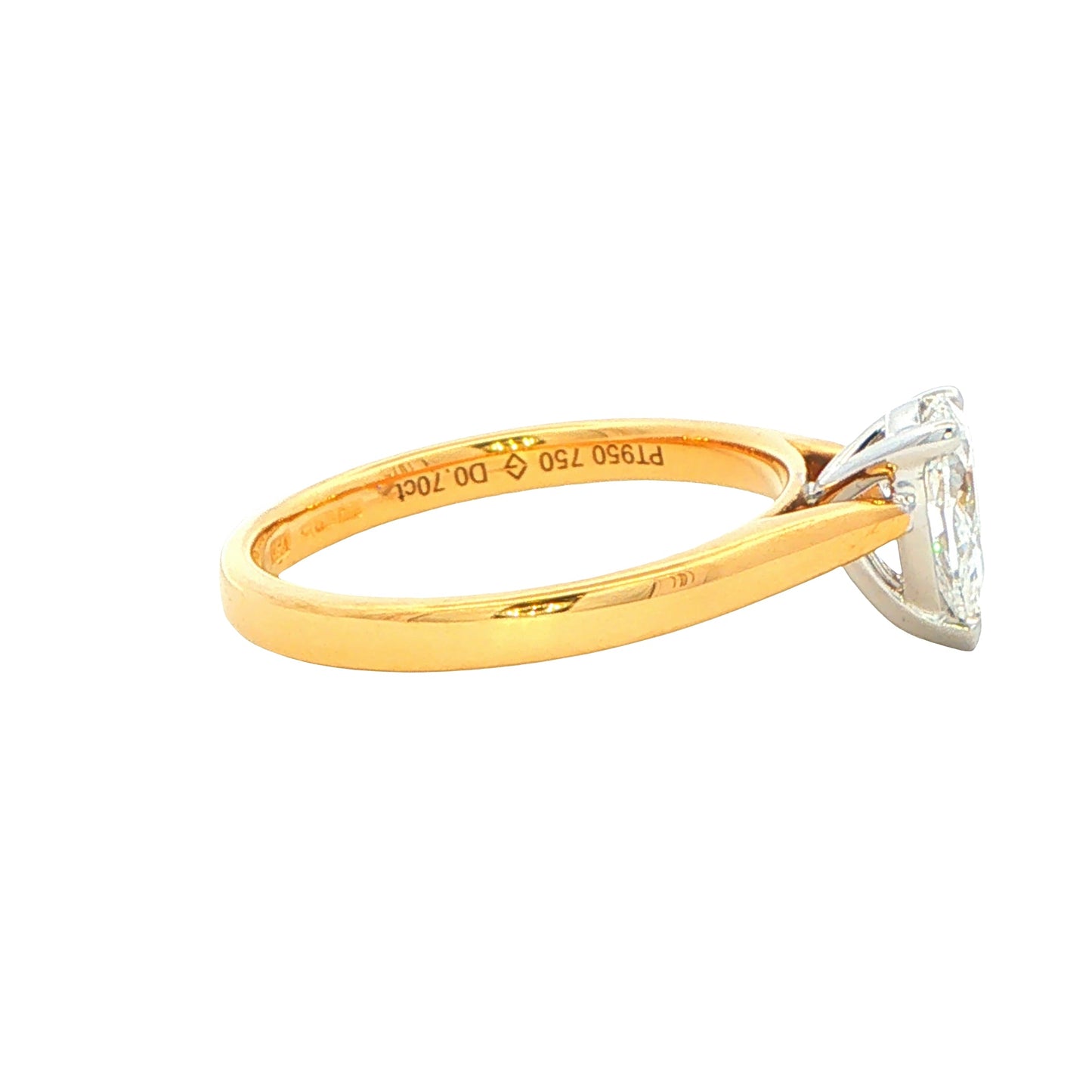 Yellow Gold Aurora Pear Shaped Diamond Solitaire Ring - 0.70cts Gardiner Brothers