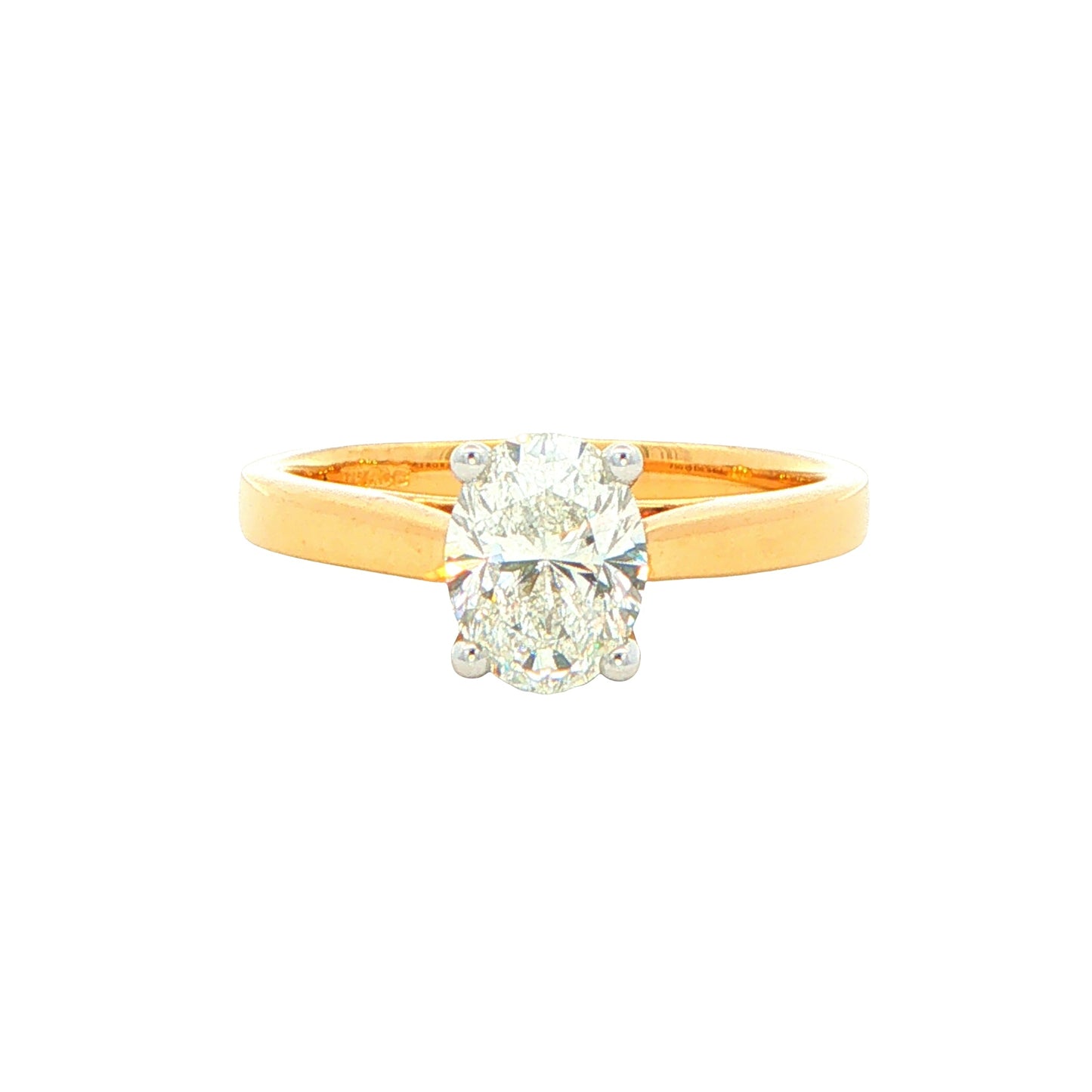 Yellow Gold Aurora Oval Shaped Diamond Solitaire Ring - 0.94cts Gardiner Brothers