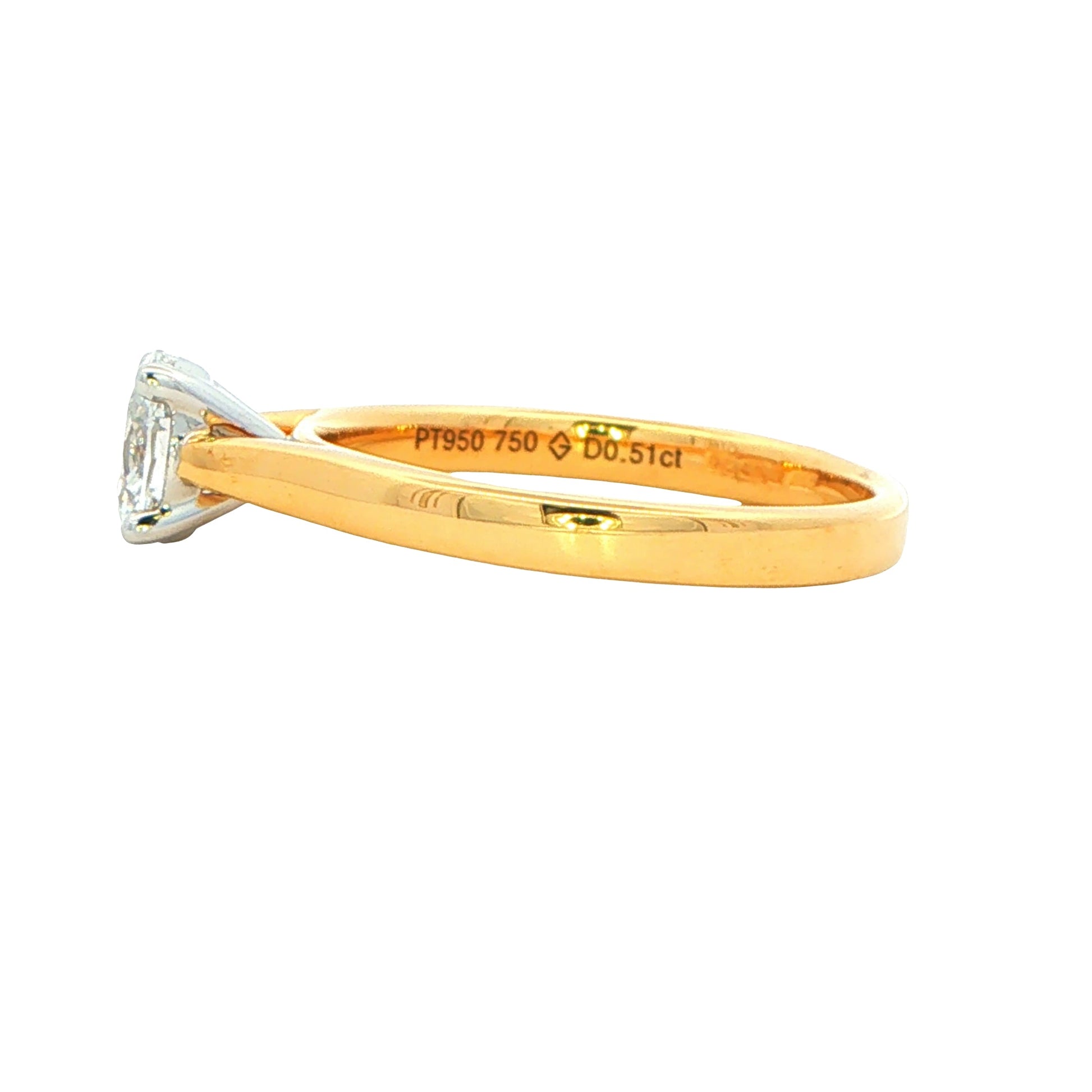 Yellow Gold Aurora Oval Shaped Diamond Solitaire Ring - 0.51cts Gardiner Brothers