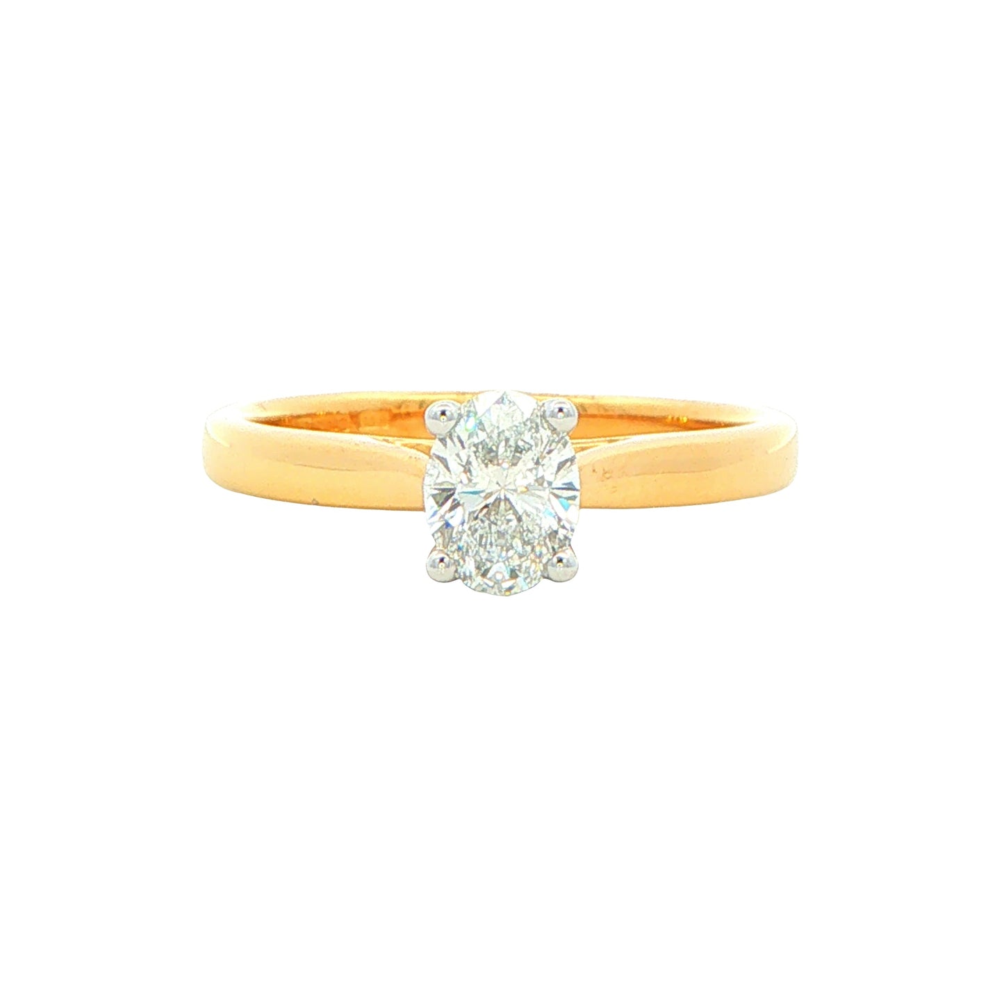 Yellow Gold Aurora Oval Shaped Diamond Solitaire Ring - 0.51cts Gardiner Brothers
