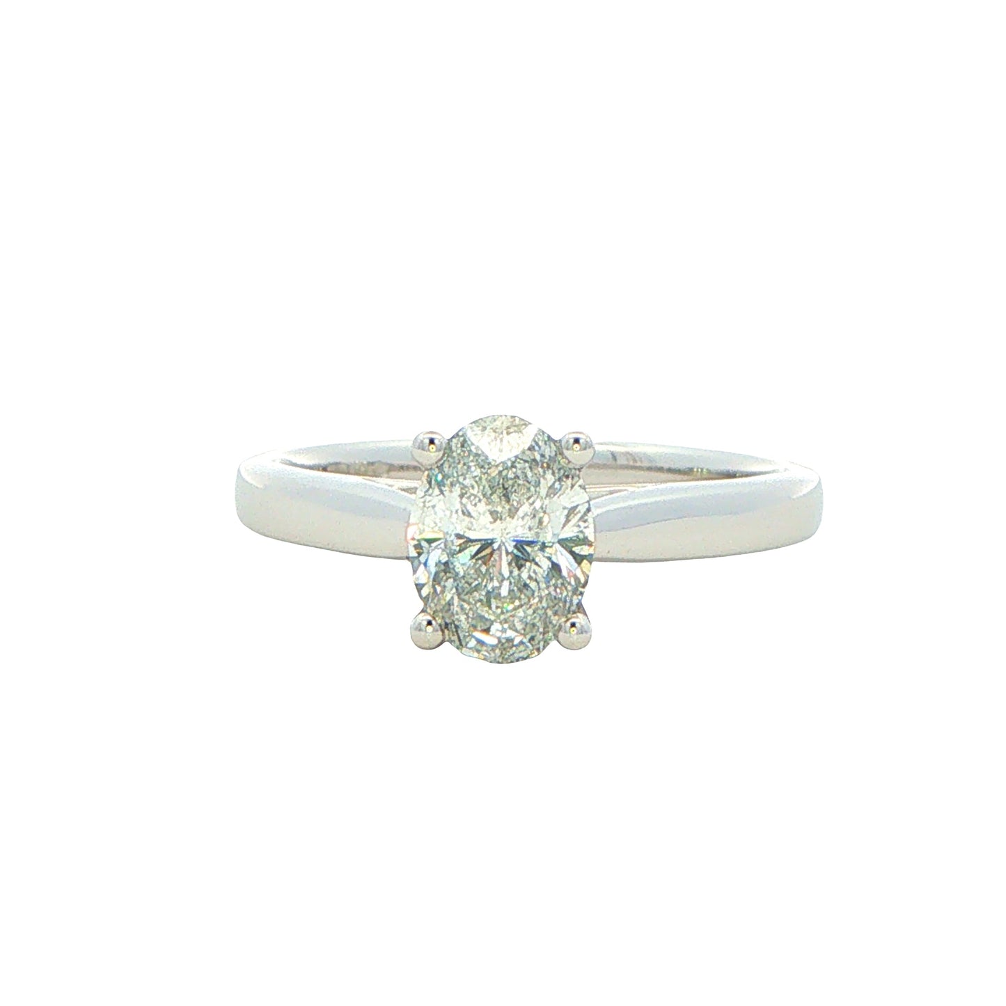 Platinum Oval Shaped Aurora Cut Diamond Solitaire Ring - 0.90cts Gardiner Brothers