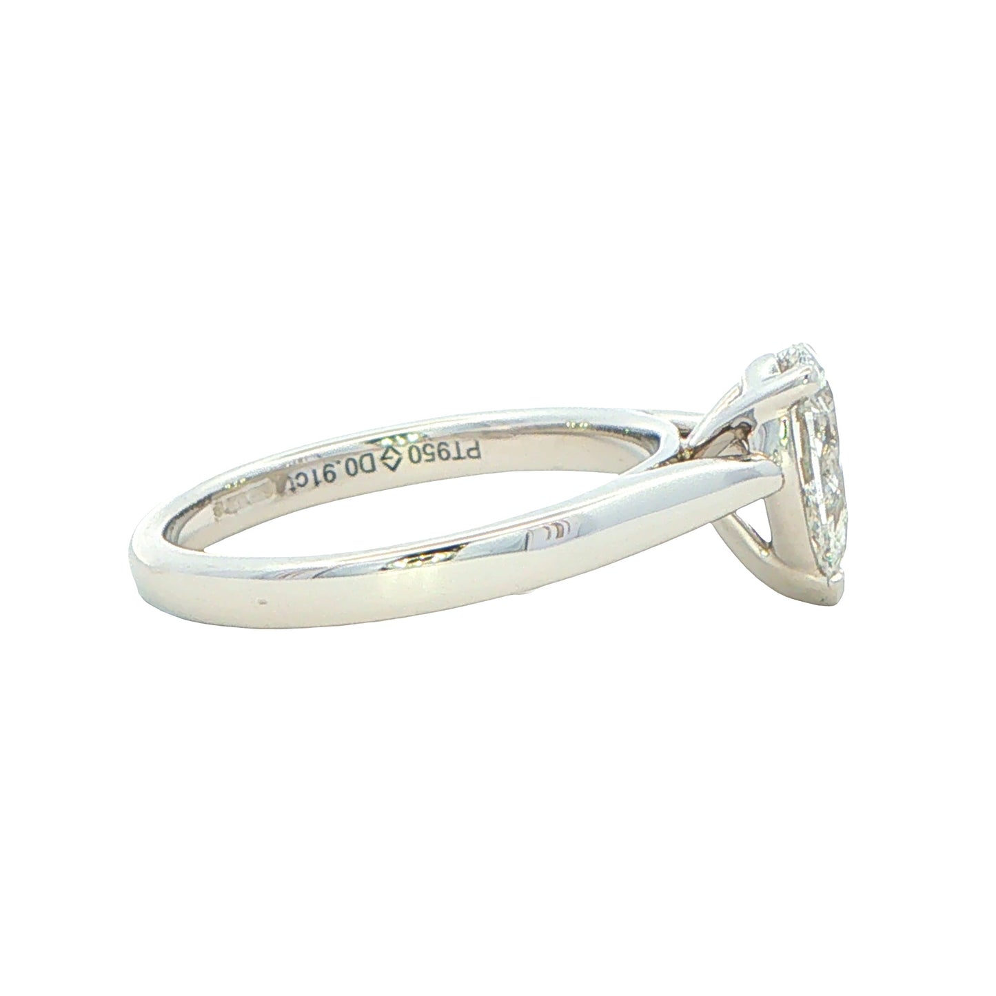 Platinum Pear Shaped Aurora Cut Diamond Solitaire - 0.91cts Gardiner Brothers