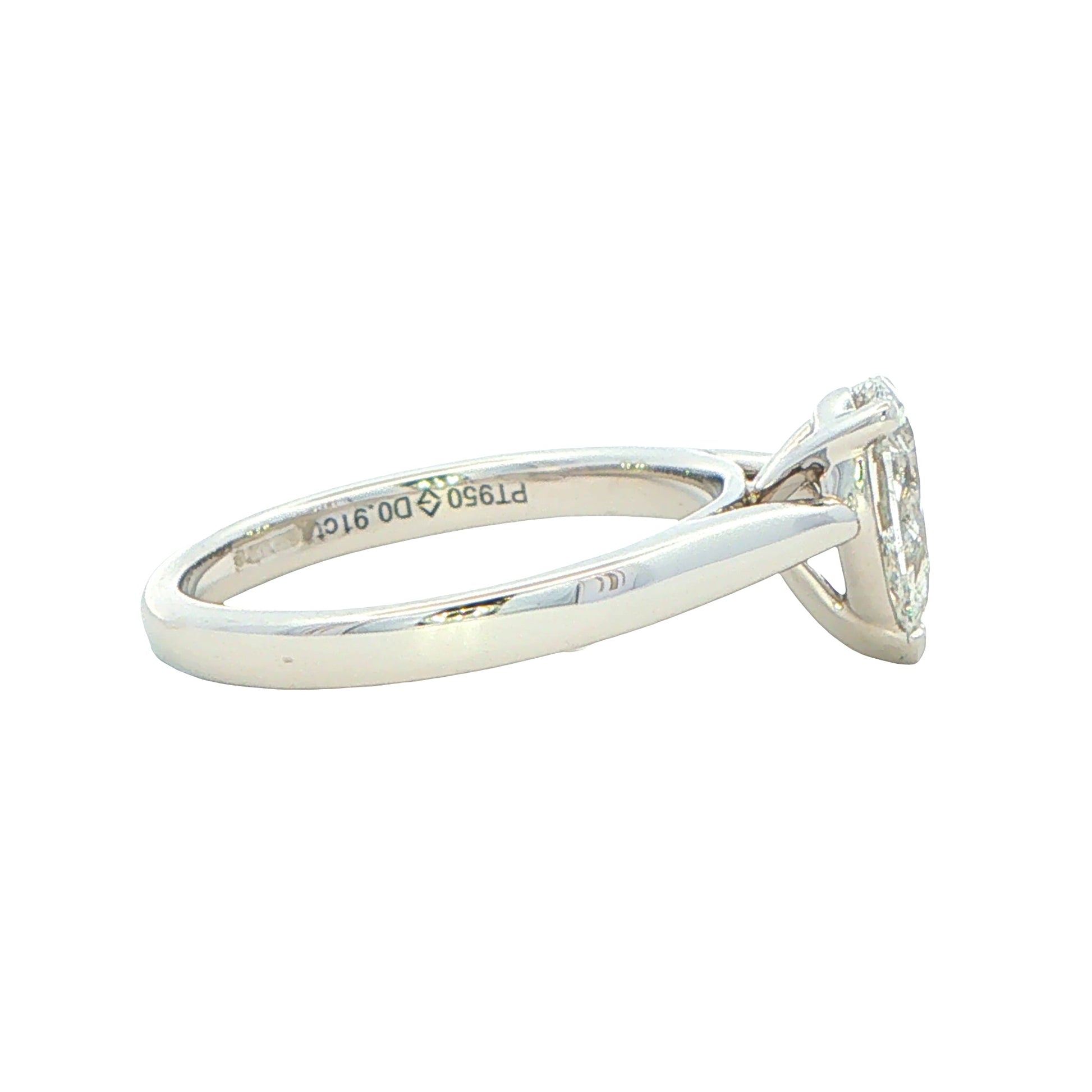 Platinum Pear Shaped Aurora Cut Diamond Solitaire - 0.91cts Gardiner Brothers