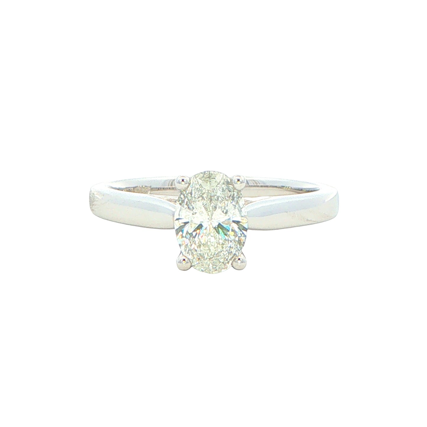 Platinum Oval Shaped Aurora Cut Diamond Solitaire Ring - 0.73cts Gardiner Brothers
