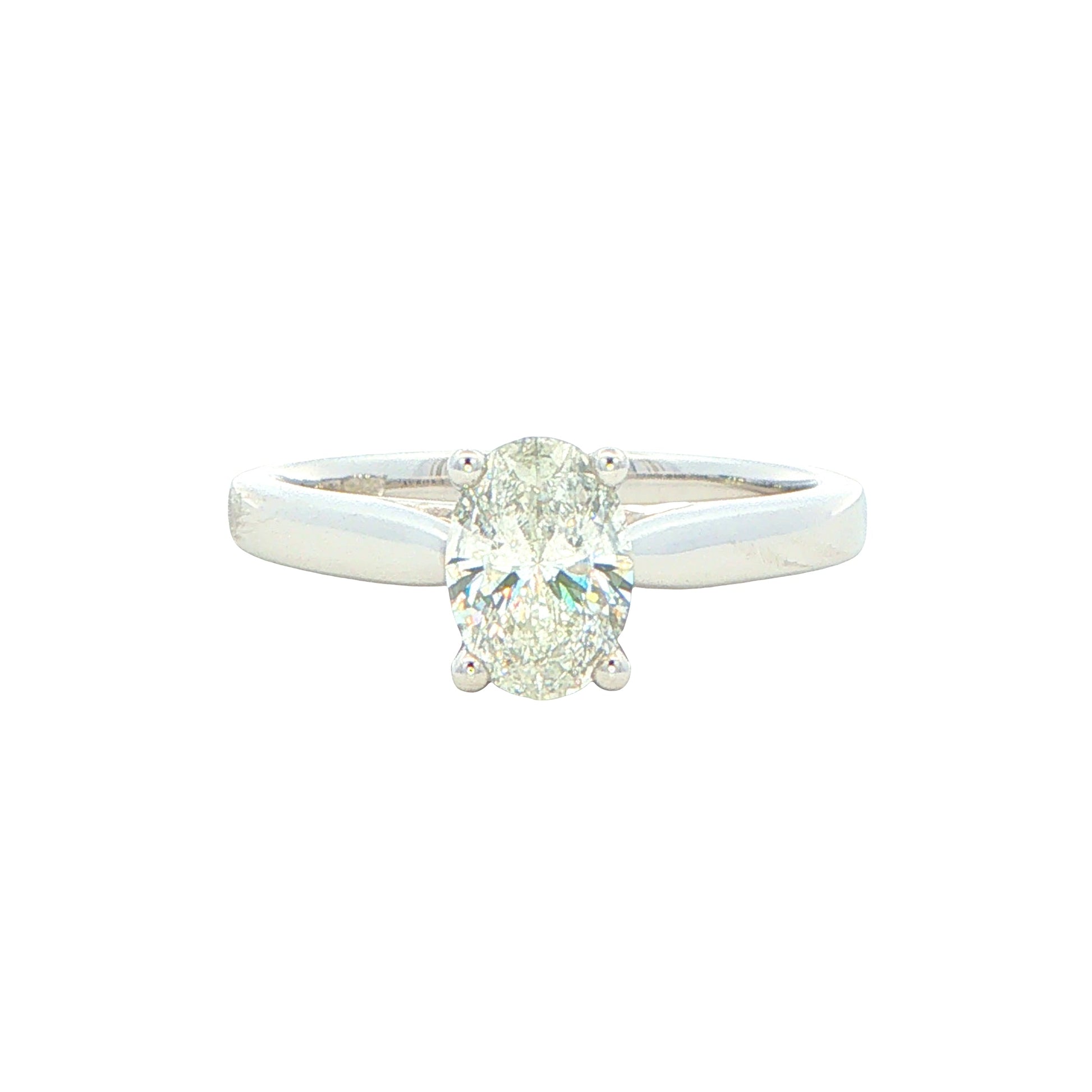 Platinum Oval Shaped Aurora Cut Diamond Solitaire Ring - 0.73cts Gardiner Brothers