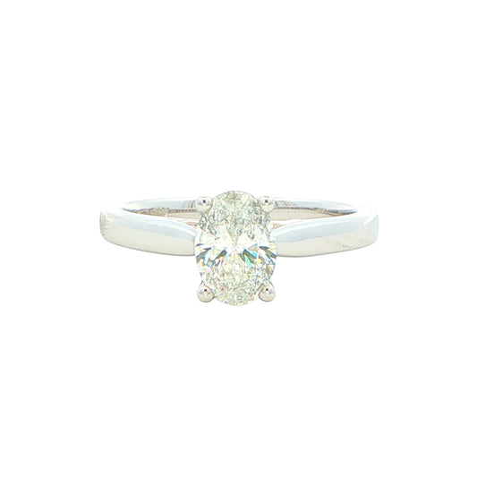 Platinum Oval Shaped Aurora Cut Diamond Solitaire Ring - 0.73cts Gardiner Brothers