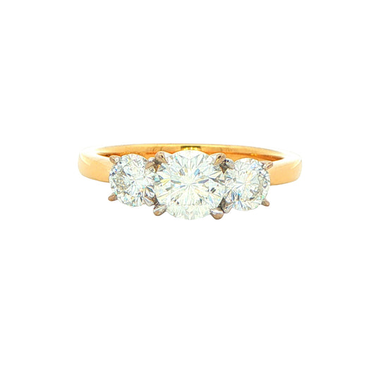 Yellow Gold Aurora Diamond 3 Stone Ring - 1.35cts Gardiner Brothers