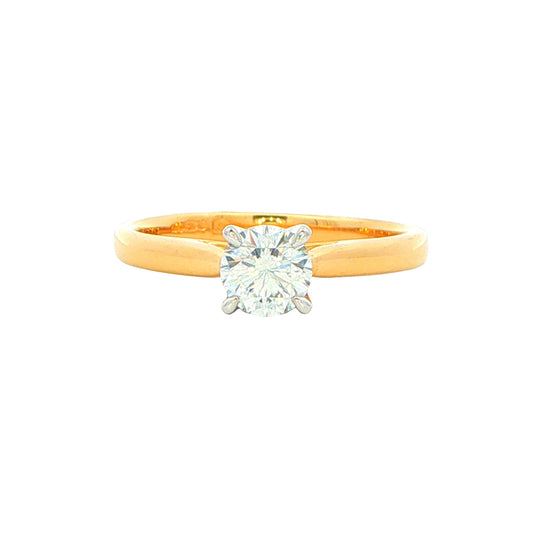 Yellow Gold Aurora Round Brilliant cut diamond solitaire ring - 0.53cts Gardiner Brothers