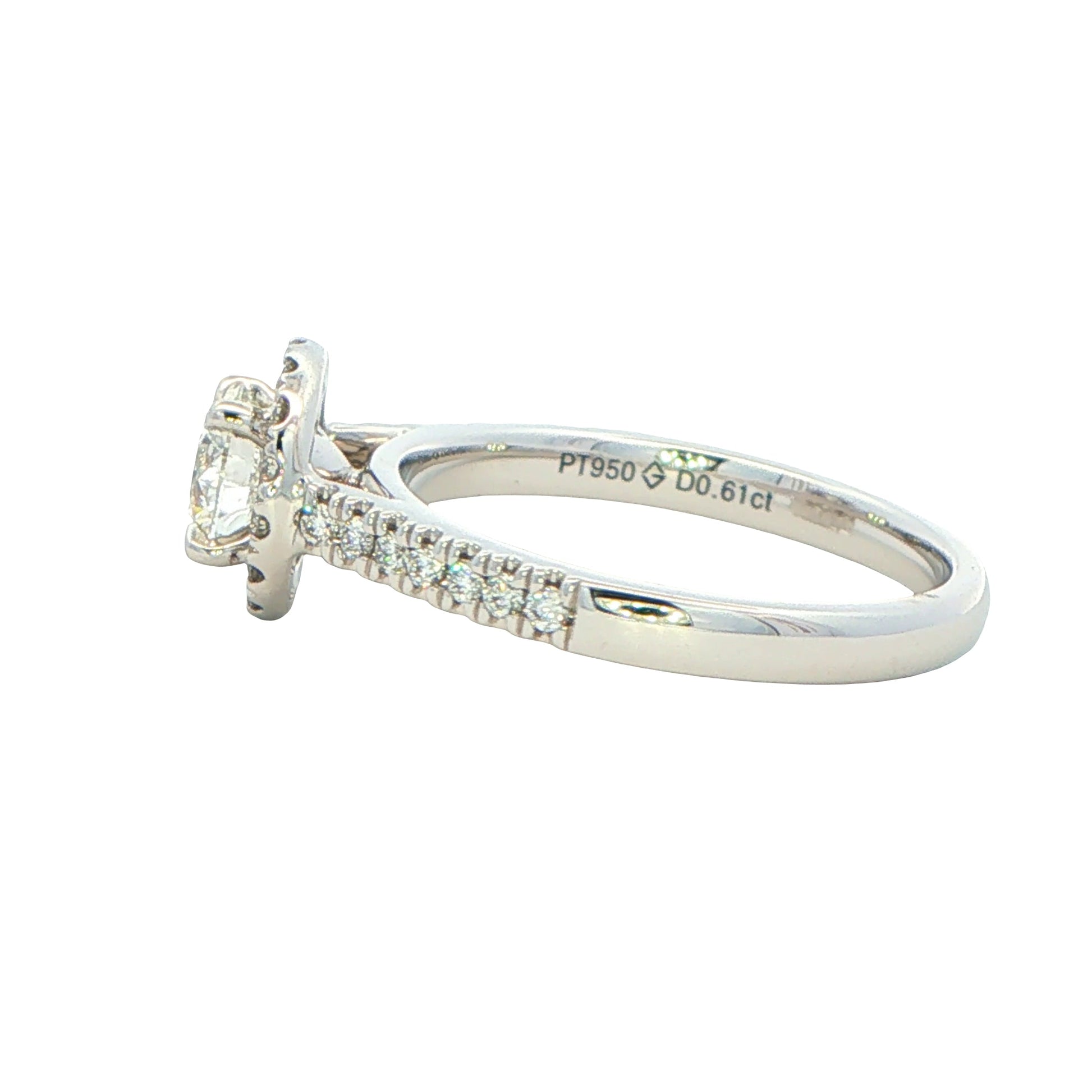 Platinum Aurora Cut Diamond Halo Ring - 0.91cts Gardiner Brothers