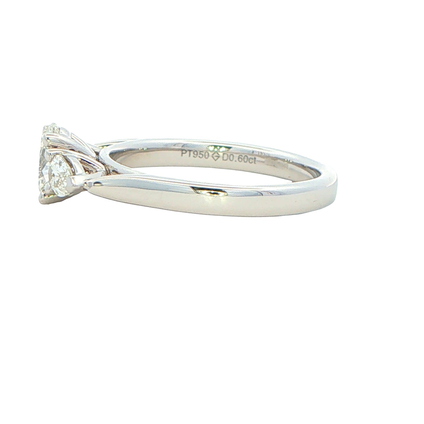 Platinum Aurora Oval and Pear Shaped Diamond 3 Stone ring - 1.00cts Gardiner Brothers