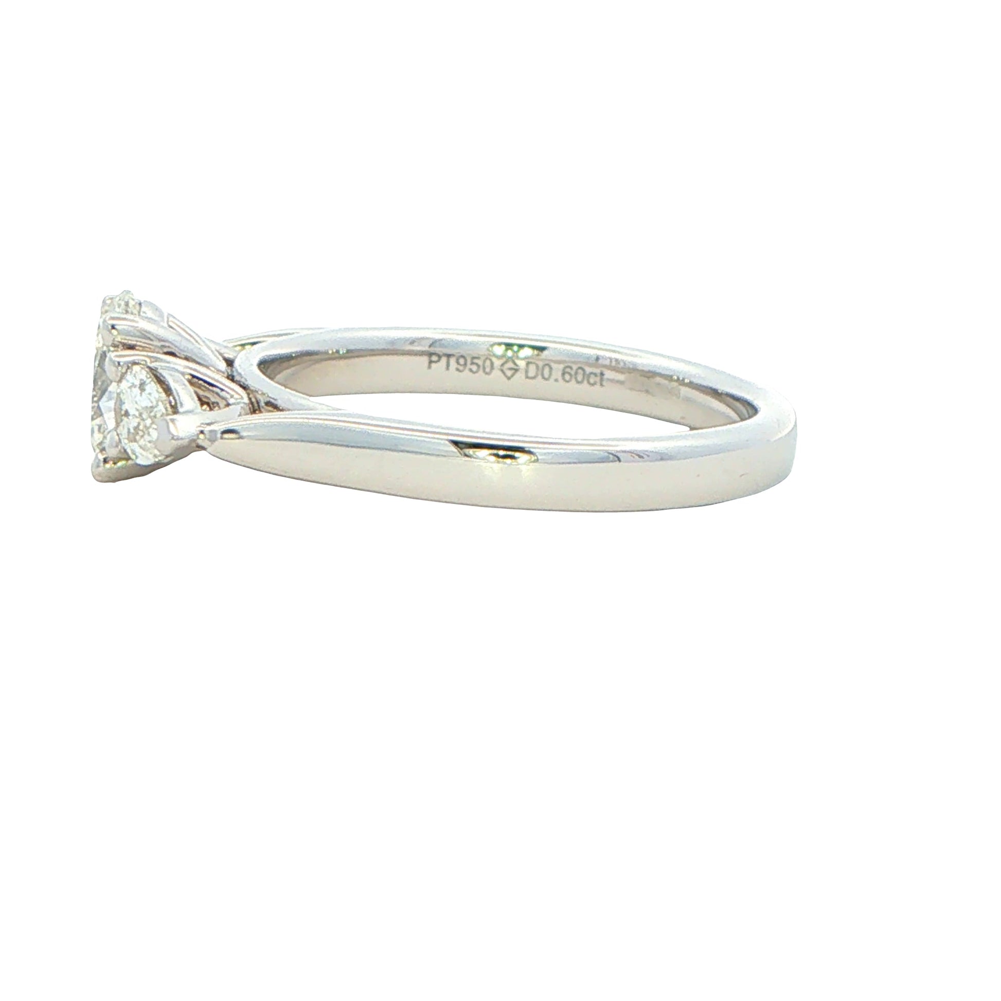 Platinum Aurora Oval and Pear Shaped Diamond 3 Stone ring - 1.00cts Gardiner Brothers