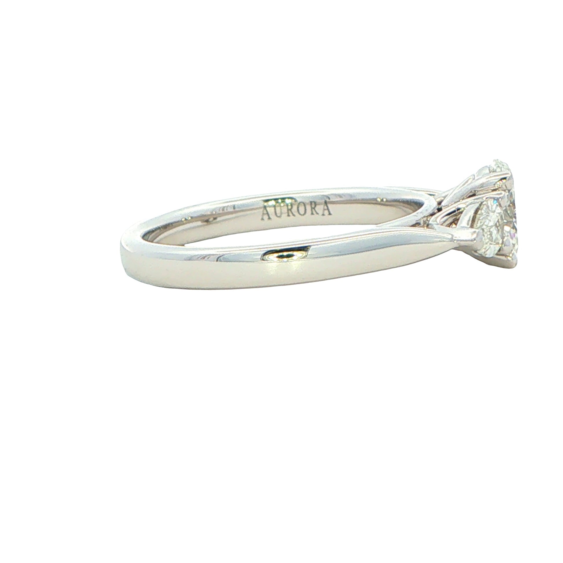 Platinum Aurora Oval and Pear Shaped Diamond 3 Stone ring - 1.00cts Gardiner Brothers