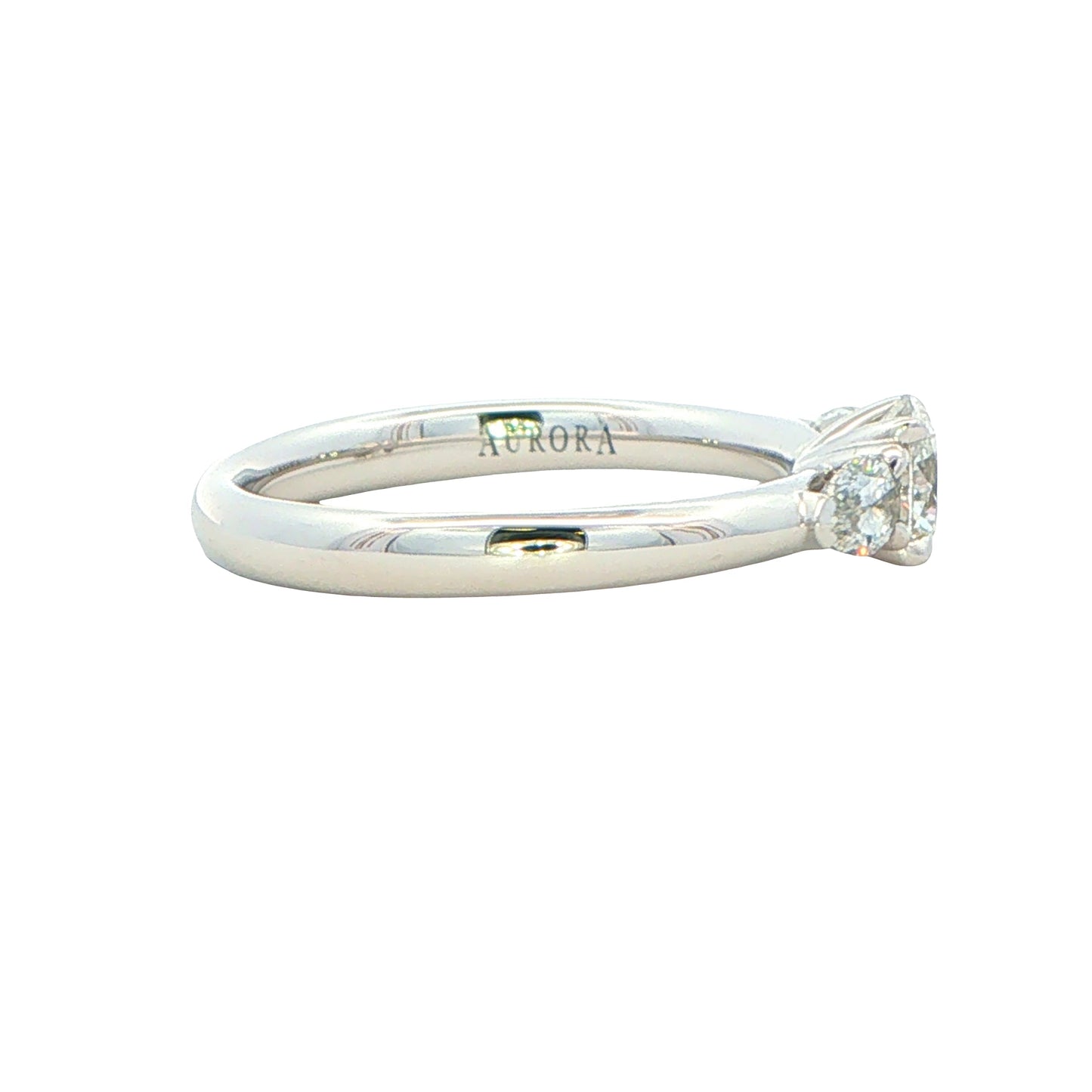 Platinum Aurora Round and Pear Shaped Diamond 3 Stone Ring - 0.89cts Gardiner Brothers