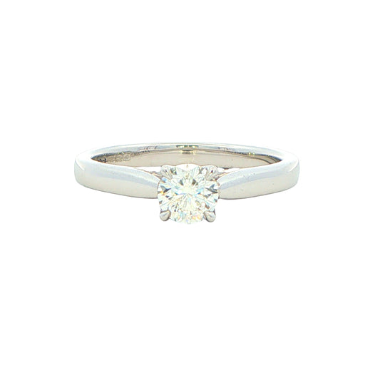 Platinum Aurora Cut Diamond Solitaire Ring - 0.42cts