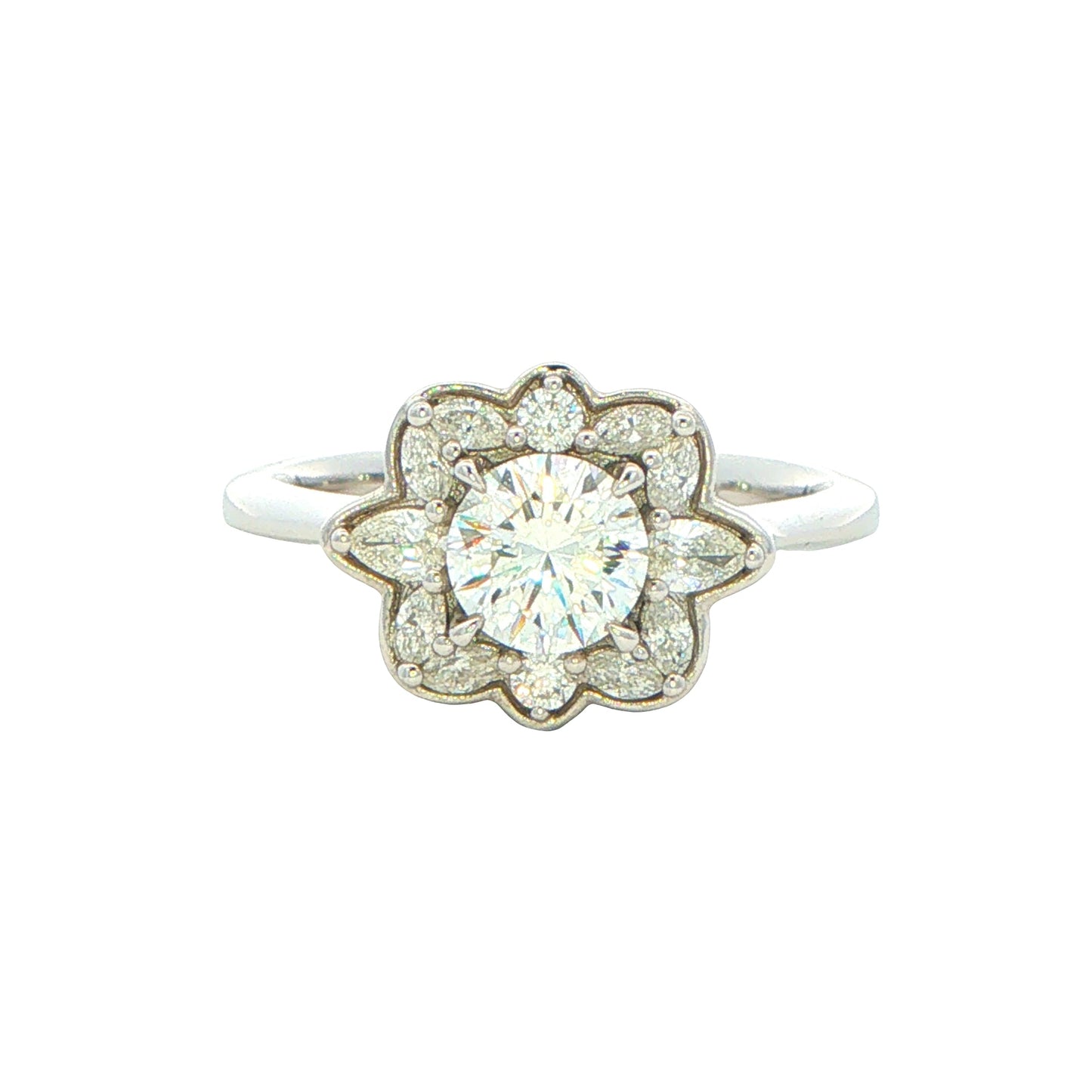 Platinum Aurora Cut Diamond Cluster Style Ring - 1.07cts Gardiner Brothers