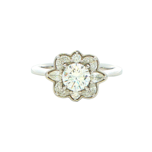 Platinum Aurora Cut Diamond Cluster Style Ring - 1.07cts Gardiner Brothers