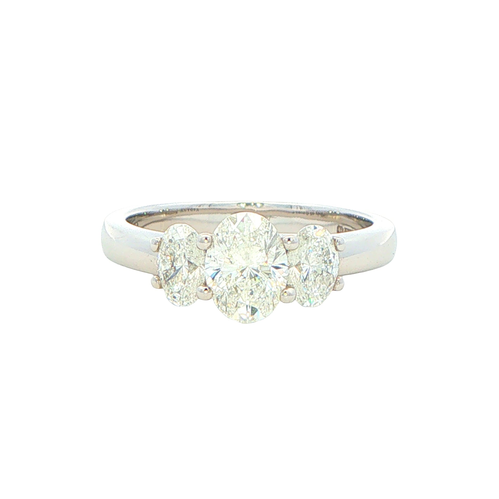Platinum 3 Oval Shaped Aurora Diamond Ring - 1.43cts Gardiner Brothers