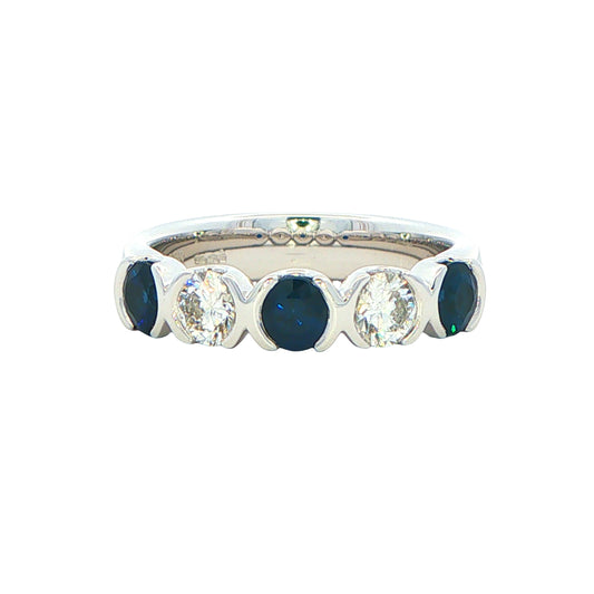 Sapphire and Diamond 5 Stone Ring Gardiner Brothers