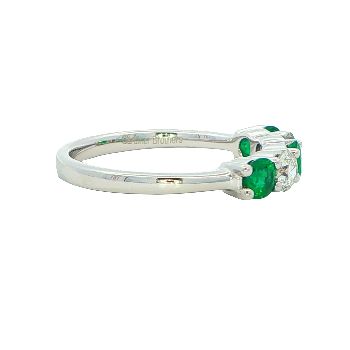 Emerald and Diamond 5 Stone Ring Gardiner Brothers