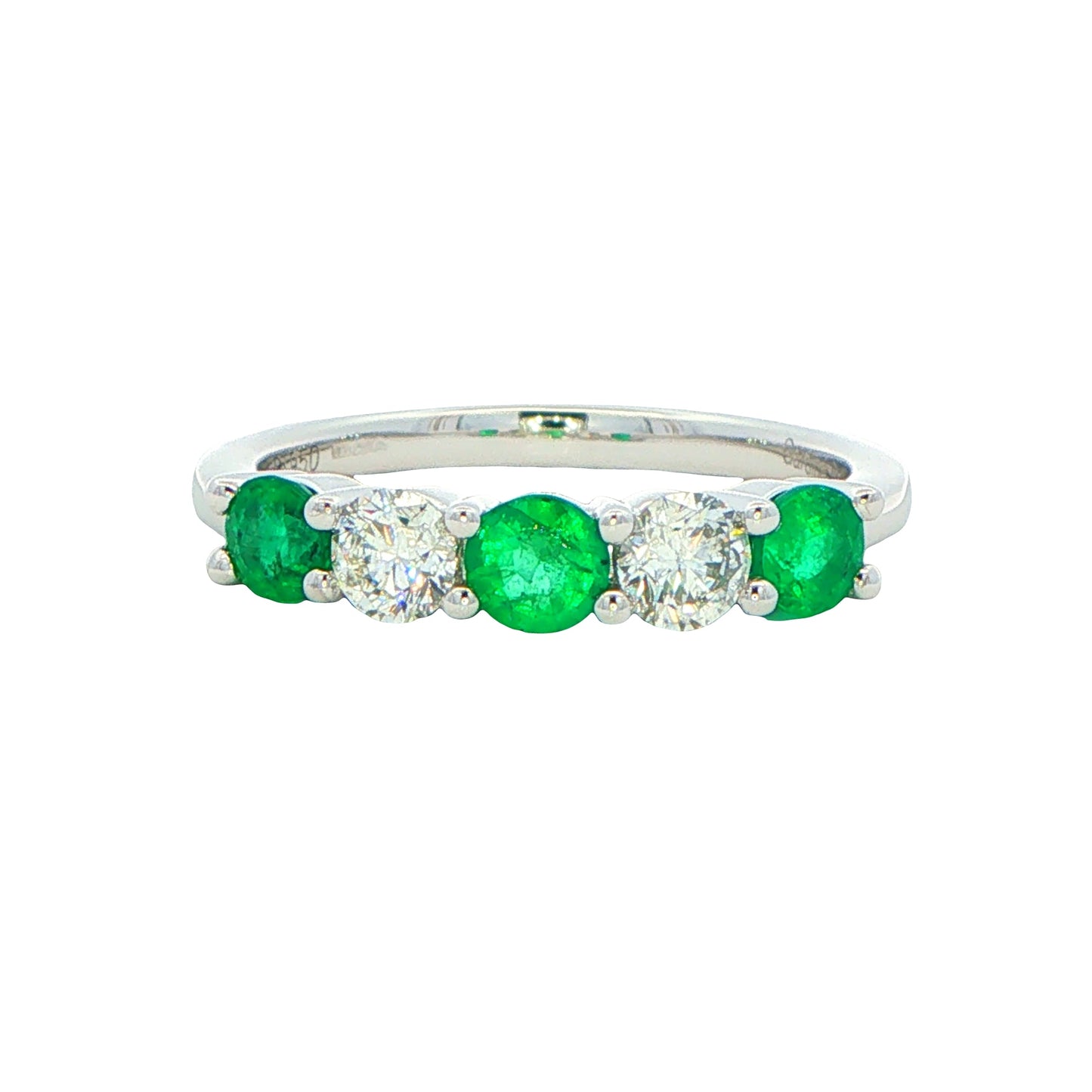 Emerald and Diamond 5 Stone Ring Gardiner Brothers