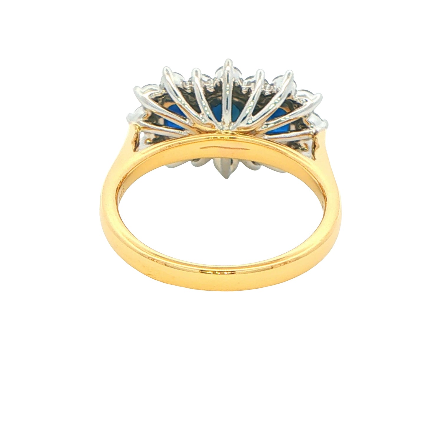 Oval Shaped Sapphire and Diamond Cluster Style Ring Gardiner Brothers