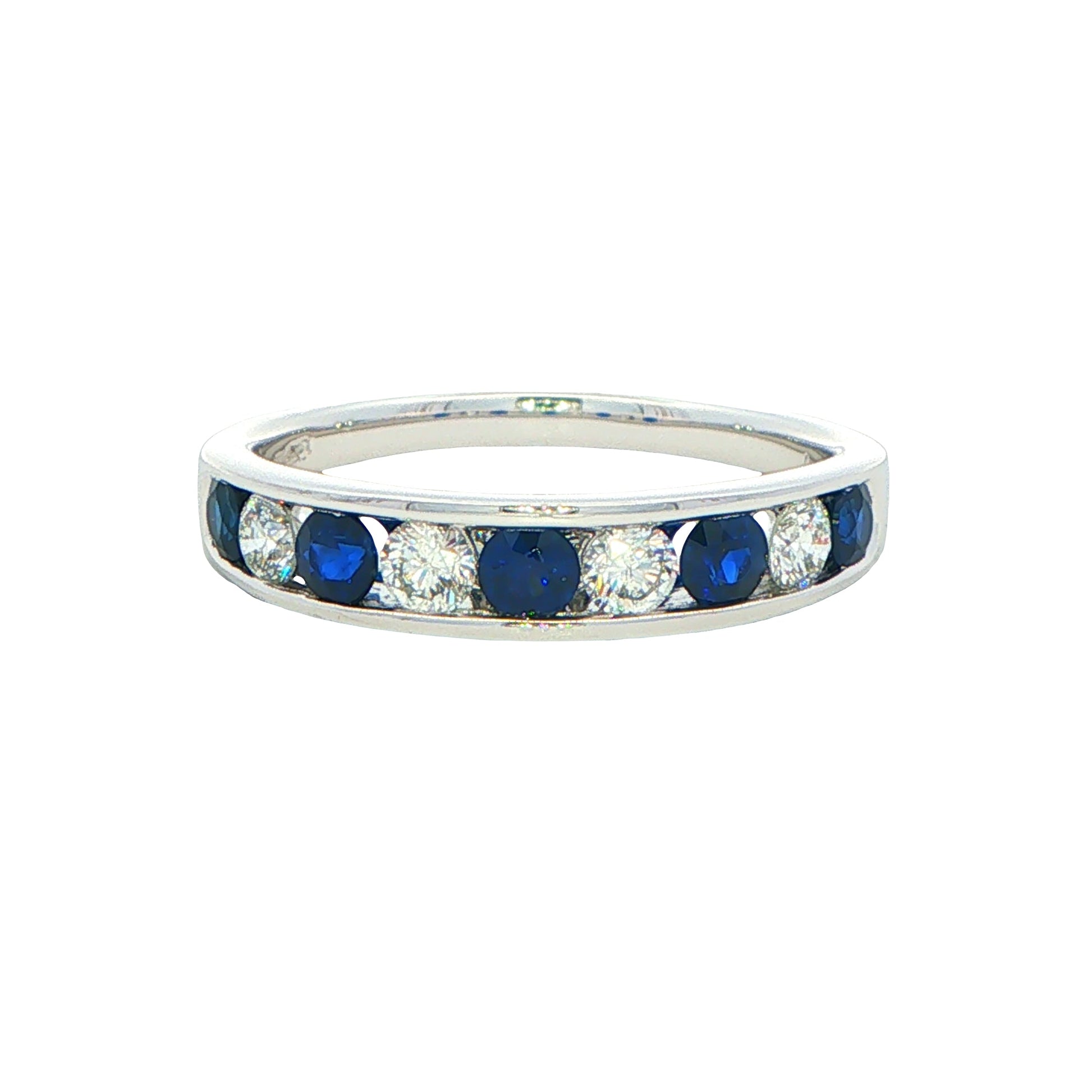 Sapphire and Diamond 9 Stone Eternity Ring Gardiner Brothers