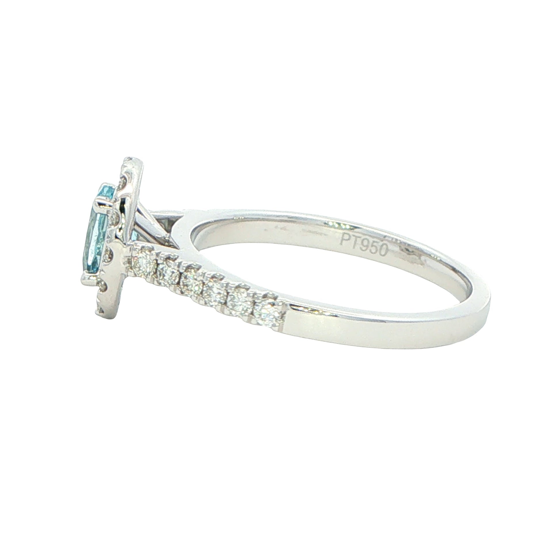 Aquamarine and Diamond Halo Style Ring Gardiner Brothers