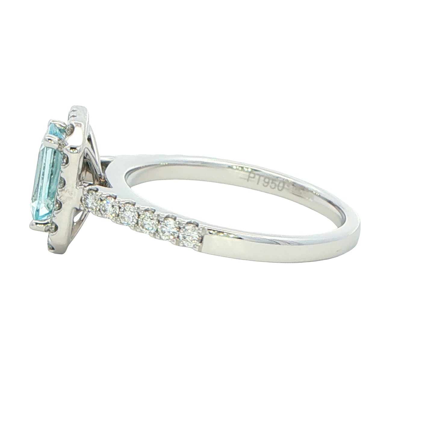 Aquamarine and Diamond Halo Style Ring Gardiner Brothers