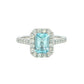 Aquamarine and Diamond Halo Style Ring Gardiner Brothers