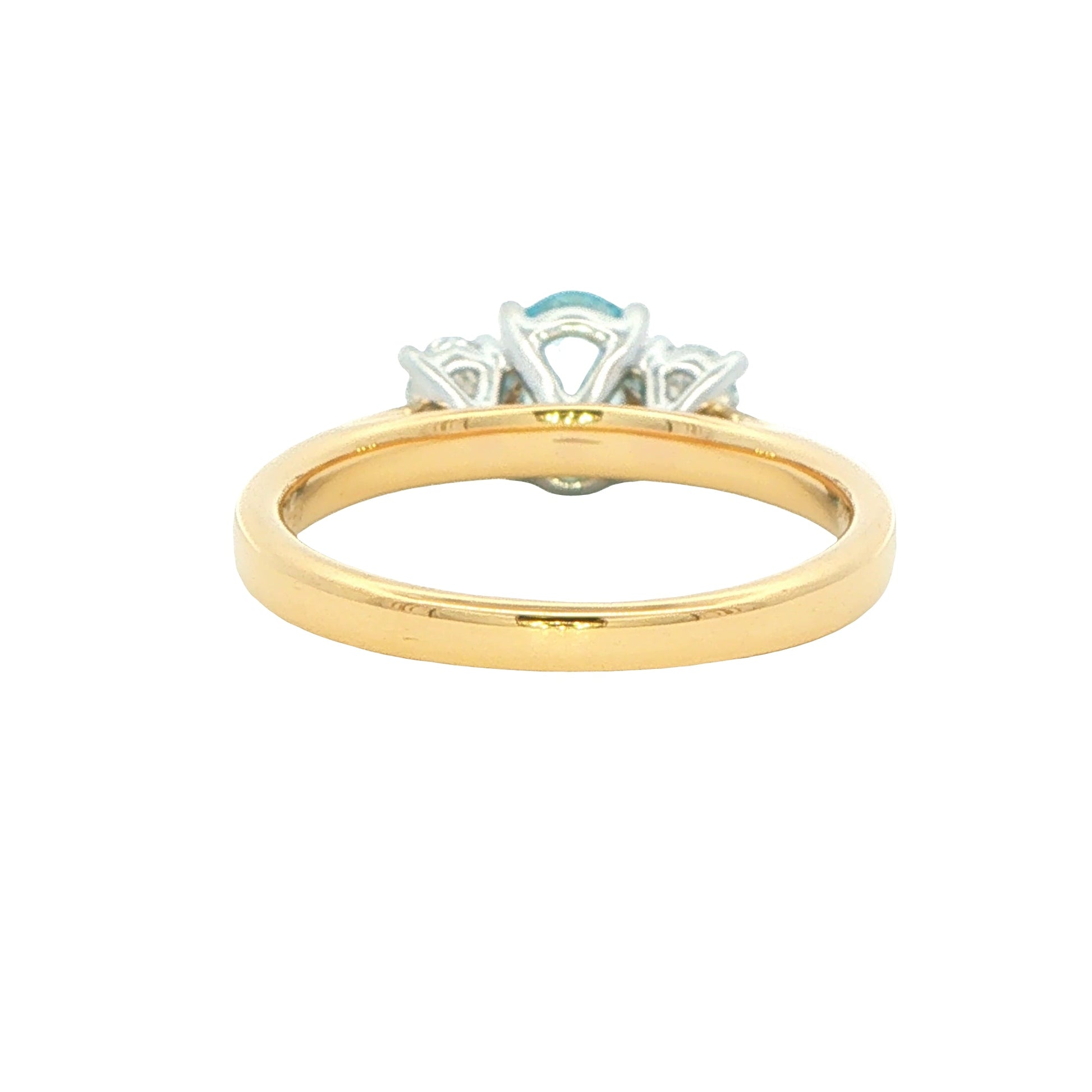 Aquamarine and diamond oval shaped 3 stone ring Gardiner Brothers